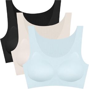 Big Girls Bras Teen Sports Training Bra 12-14 14-16 16-18 Kids Wide Straps Removable Padded Seamless