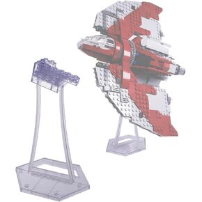 Display Stand for Lego 75362 Ahsoka Tano’s T-6 Jedi Shuttle. Plastic Transparent Angled Display Stand only.