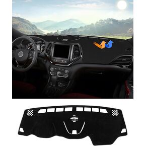 Autorder Dashboard Cover Mat for 2014-2023 Jeep Cherokee Accessories Dash Cover Flannel Dash Mat Sunshade Glare UV Rays Protector (Not Fit Grand Cherokee)