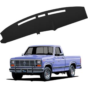 Upgraded Rubber Anti-Slip Dashboard Cover Fit for Ford F100 F150 F250 F350 Bronco Accessories 1980 1981 1982 1983 1984 1985 1986 Non-Slip Carpet Sunshield Glare UV Rays Protector