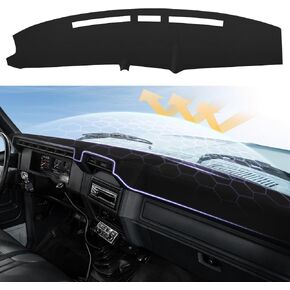 غطاء لوحة القيادة المطاطي المحسن المضاد للانزلاق مناسب لملحقات Ford F100 F150 F250 F350 Bronco 1980 1981 1982 1983 1984 1985 1986 سجادة غير قابلة للانزلاق واقي من الشمس وهج الأشعة فوق البنفسجية