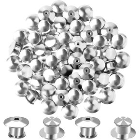 50PCS Locking Pin Backs，Metal Pin Backings& Pin Backs Locking for Pin Keepers Clasp, Lapel Pin Backs for Enamel Pins Bulk, Pin Locks Needle Back Lock/Locking Backs for Pins Sliver