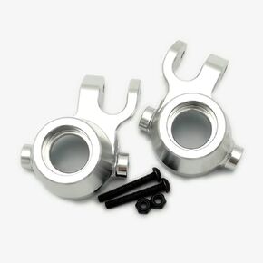 Aluminum Front Steering Blocks Knuckle Arm Silver for Traxxas 1/8 Sledge 9537