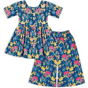 Chandrakala Kids Kurti Pant Co-ord Set for Girls Ethnic Wear (KG119-P)