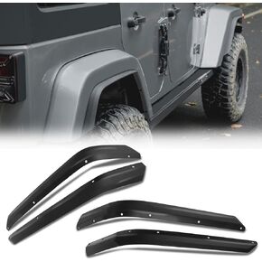 Front & Rear Fender Liner Fender Trim Extension Protector Compatible with 2007-2018 Jeep Wrangler JK JKU