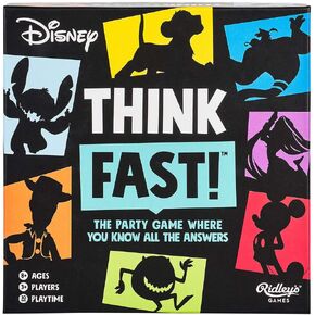 Ridley's Games: Think Fast! -Disney Edition | The Trivia Party Game Where You Know All The Answers | Test Your Disney Knowledge|Great for Parties|Ages 8+, 3+ Players, 30-Minute Playtime