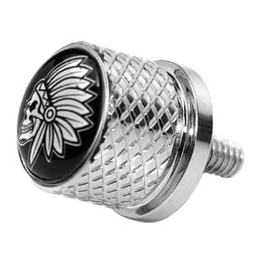 Black Stainless Knurled Fender Seat Bolt Screw 1/4"-20 Thread Compatible with Harley Sportster Touring Softail Dyna CVO Electra Glide Street Glide 1996-2020- Indian Skeleton