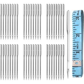 90PCS Sewing Machine Needles Universal Sizes 90/14 100/16 110/18 Heavy Duty Sewing Machine Needles for Embroidery Leather Jeans, Thick Fabric Leather