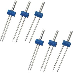 Ruiwaer 6PCS 2/3/4mm Double Twin Needles Sewing Machine Twin Needles Double Twin Needles Pins Twin Stretch Needles