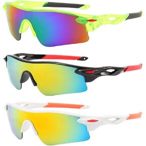 UV400 Boys Sports Sunglasses for Kids Cycling,Light frame Sunglasses for Boys Girls,Youth Baseball Golf Fishing 7001