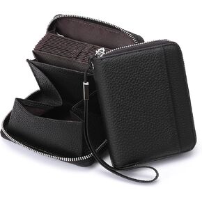 SENDEFN Credit Card Holder Wallet RFID Blocking Leather Small Wallet for Women with Wristlet & Coin Pocket