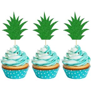 Ephlyn 24pcs 3D Flamingo Cupcake Toppers, Tropical Aloha Luau Cupcake Picks for Baby Shower, Summer Party, Wedding & Birthday Cake Decorations