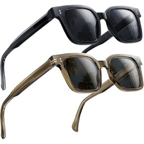 Premium 158MM Large Polarized Sunglasses for Men Women, 2 Pack XXL TR Frame Trendy Sun Glasses Outdoor with UV400