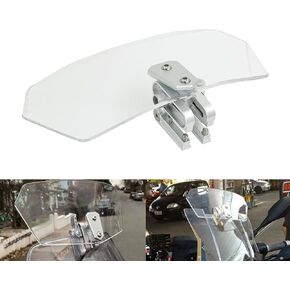 Motorcycle Adjustable Clip On Windshield Extension Spoiler Wind Deflector Clamp Fits for Motobikes, Dirt Bikes