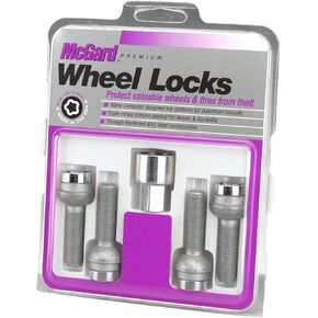 MCGARD 28020 Chrome Bolt Style Radius Seat Lock Bolt Set (M14 x 1.5 Thread Size) - Set of 4