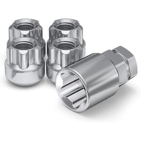 White Knight 41700RAM Chrome M12x1.50 Thread Size Open_End Radius Seat Socket Type Wheel Locks, 4 Pack