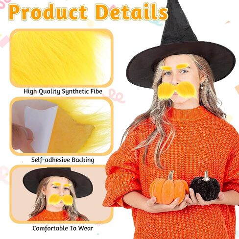 Giantree Halloween شارب وحواجب وهمية، DIY ذاتية اللصق حواجب وهمية وشارب وشعر الوجه لجميع القديسين in Saudi Arabia