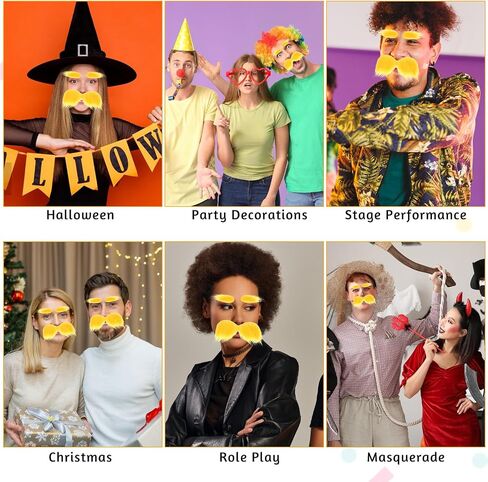 Giantree Halloween شارب وحواجب وهمية، DIY ذاتية اللصق حواجب وهمية وشارب وشعر الوجه لجميع القديسين in Saudi Arabia