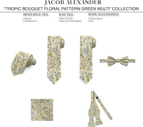 Jacob Alexander Men's Tropic Bouquet Floral Pattern Pocket Square Handkerchief Hanky in Kuwait