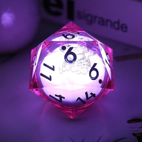 نرد Lager D20 DND معدني DNDND 33 مم قالب معدني كبير مع صندوق هدايا رائع للأبراج المحصنة والتنينات (قوس قزح) in Kuwait