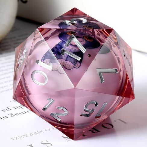 نرد Lager D20 DND معدني DNDND 33 مم قالب معدني كبير مع صندوق هدايا رائع للأبراج المحصنة والتنينات (قوس قزح) in Kuwait