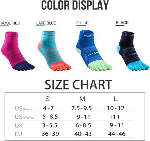AONIJIE 3 Pairs Toe Socks for Men and Women High Performance Athletic Running Five Finger Socks, Mini-Crew in Kuwait