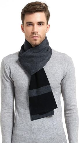 Men Winter Cashmere Scarf Wool Soft Warm Knitted Casual Scarves for Men in Kuwait