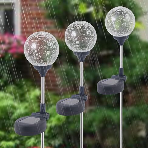 WNP Solar Outdoor Lights,Color-Changing Solar Garden Glass Globe Lights,6 Pack Decorative Solar Powered Stake Ball Light for Yard,Waterproof Decor Solar Pathway Lights for Christmas Decoration in Kuwait