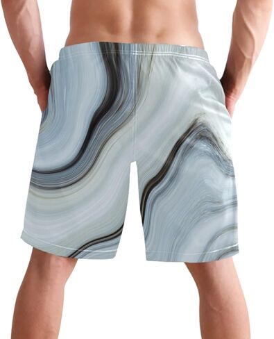 visesunny Summer Mens Swim Trunks Mesh Liner Swimming Trunks Men's Bathing Suit Quick Dry Swim Shorts in Kuwait