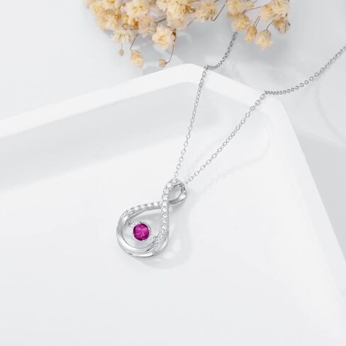 إنفينيتي قلادة قلادة للنساء 925 الفضة الاسترليني التألق جوهرة القلائد الذكرى عيد ميلاد المجوهرات الجميلة هدايا للنساء الفتيات أمي لها 18 "-20" in Kuwait