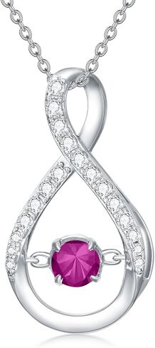 إنفينيتي قلادة قلادة للنساء 925 الفضة الاسترليني التألق جوهرة القلائد الذكرى عيد ميلاد المجوهرات الجميلة هدايا للنساء الفتيات أمي لها 18 "-20" in Kuwait