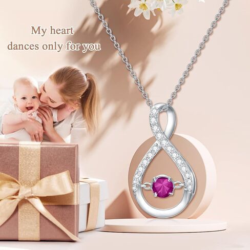 إنفينيتي قلادة قلادة للنساء 925 الفضة الاسترليني التألق جوهرة القلائد الذكرى عيد ميلاد المجوهرات الجميلة هدايا للنساء الفتيات أمي لها 18 "-20" in Kuwait