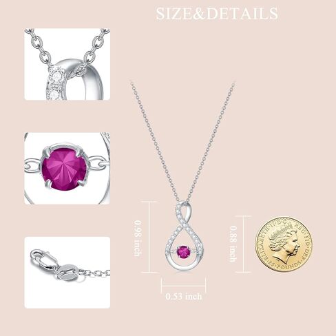 إنفينيتي قلادة قلادة للنساء 925 الفضة الاسترليني التألق جوهرة القلائد الذكرى عيد ميلاد المجوهرات الجميلة هدايا للنساء الفتيات أمي لها 18 "-20" in Kuwait