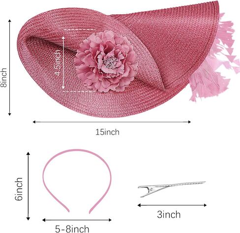 Vijiv Large Fascinators Hats for Women Tea Party Flower 20s 50s Kentucky Derby Hats for Wedding Cocktail 1920s Accessories in Saudi Arabia