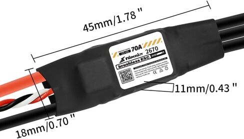 ESC 2-6S Lipo Powered 70A وحدة تحكم في السرعة الإلكترونية بدون فرشاة مع XT60 ومقابس رصاصة 4 مم، أدوات نارية AM32 لنماذج السفن وتسلق المركبات ونماذج السيارات. (NO BEC) in Saudi Arabia