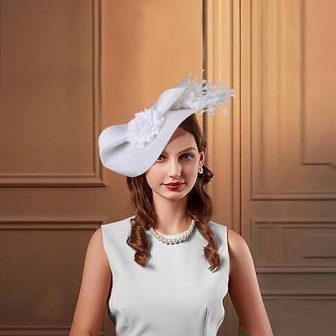 Vijiv Large Fascinators Hats for Women Tea Party Flower 20s 50s Kentucky Derby Hats for Wedding Cocktail 1920s Accessories in Saudi Arabia