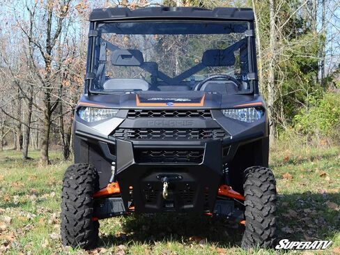 SuperATV.com Heavy Duty Scratch Resistant Full Windshield for 2017+ Polaris Ranger XP 1000 / XP 1000 Crew (See Fitment) | 1/4" Thick Polycarbonate | Easy Install | Preinstalled Bulb Seal| USA Made! in Saudi Arabia
