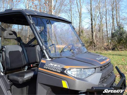 SuperATV.com Heavy Duty Scratch Resistant Full Windshield for 2017+ Polaris Ranger XP 1000 / XP 1000 Crew (See Fitment) | 1/4" Thick Polycarbonate | Easy Install | Preinstalled Bulb Seal| USA Made! in Saudi Arabia