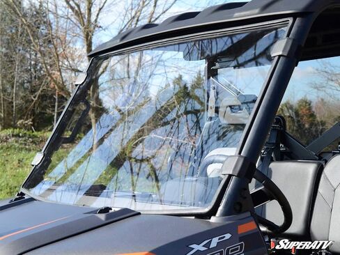 SuperATV.com Heavy Duty Scratch Resistant Full Windshield for 2017+ Polaris Ranger XP 1000 / XP 1000 Crew (See Fitment) | 1/4" Thick Polycarbonate | Easy Install | Preinstalled Bulb Seal| USA Made! in Saudi Arabia