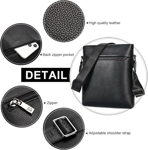 حقيبة كتف جلدية للرجال من Leathario حقيبة كتف جلدية صغيرة للعمل والعمل والسفر in Kuwait