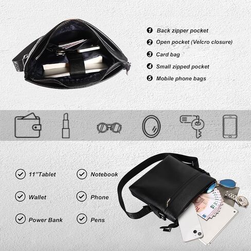 حقيبة كتف جلدية للرجال من Leathario حقيبة كتف جلدية صغيرة للعمل والعمل والسفر in Kuwait