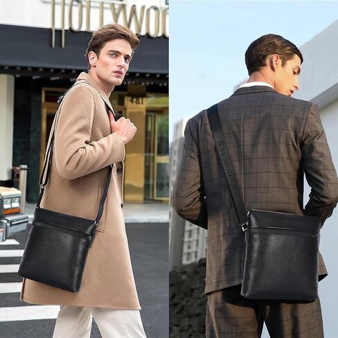 حقيبة كتف جلدية للرجال من Leathario حقيبة كتف جلدية صغيرة للعمل والعمل والسفر in Kuwait