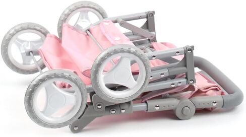 JC Toys - Berenguer Boutique | Fashionable Stroller with Canopy and Storage | Simple Folding |Pink Floral Collection | for Dolls up to 18" | Ages 3+ in Kuwait