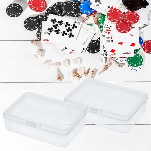 4 Pcs Mini Plastic Storage Containers Box with Lid, Small Beads Storage Containers Travel Case 4.5x3.3x1.1 Inch Clear Rectangle Box Organizer for Collecting Small Items, Beads, Jewelry, Cards, Crafts in Saudi Arabia