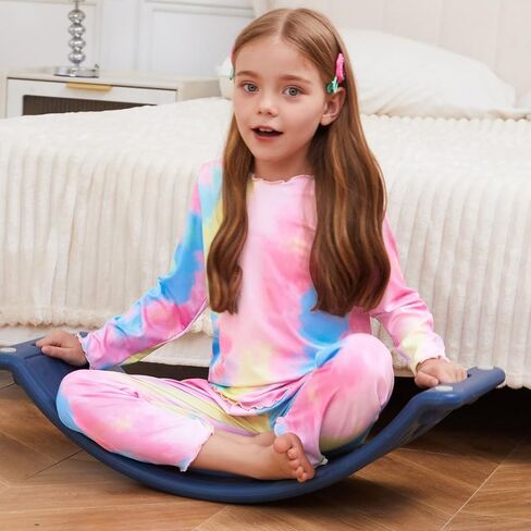 CHILDRENSTAR Girls Pajamas Set Long Sleeve Sleepwear Shirt Pant Shirring Ribbed Lounge Clothes For Kids in Saudi Arabia