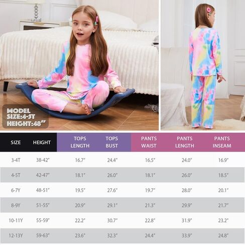 CHILDRENSTAR Girls Pajamas Set Long Sleeve Sleepwear Shirt Pant Shirring Ribbed Lounge Clothes For Kids in Saudi Arabia
