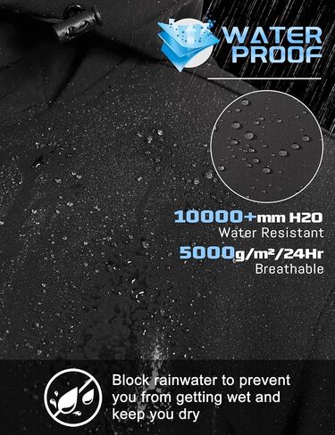 TACVASEN Men's Hooded Softshell Jacket Lightweight Waterproof Fleece Lined Windbreaker Rain Jacket Winter Outdoor Hiking in Kuwait