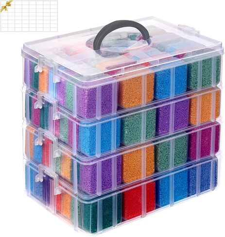 Douorgan Bead Organizer Box, 112 Pcs Small Bead Organizers, 4-Tier Bead Storage Containers Portable Bead Organizer and Storage Box Stackable Plastic Cases for Bracelet Making DIY Jewelry Nail Charms in Saudi Arabia