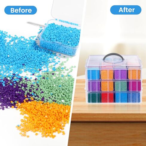 Douorgan Bead Organizer Box, 112 Pcs Small Bead Organizers, 4-Tier Bead Storage Containers Portable Bead Organizer and Storage Box Stackable Plastic Cases for Bracelet Making DIY Jewelry Nail Charms in Saudi Arabia
