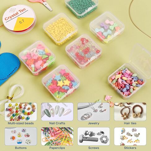 Douorgan Bead Organizer Box, 112 Pcs Small Bead Organizers, 4-Tier Bead Storage Containers Portable Bead Organizer and Storage Box Stackable Plastic Cases for Bracelet Making DIY Jewelry Nail Charms in Saudi Arabia